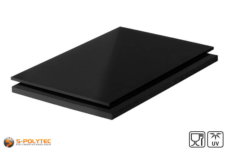 PE-HD Platten Schwarz auf Maß (UV-stabilisiert) - Preis je Quadratmeter ✓  Zuschnitt ab 30x30mm ✓