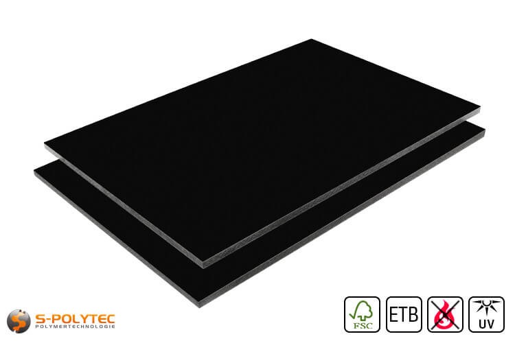 Plastikplatte schwarz mit Deckel PET 46x30cm (5 Stück)