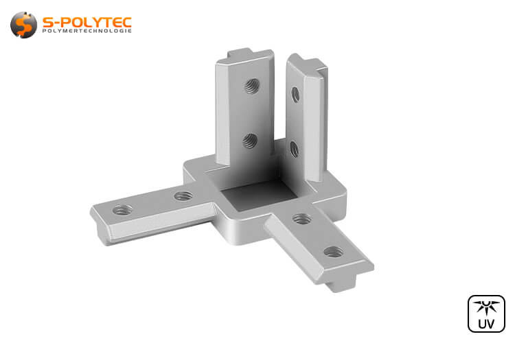 Die Einsteck-Profilverbinder sind in drei Größen für Profile in 20x20mm, 30x30mm und 40x40mm erhältich