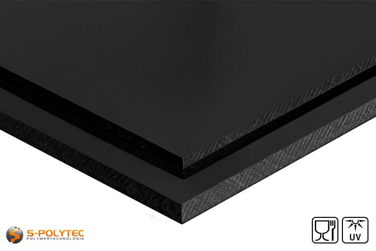 PE-HD Platten Schwarz auf Maß (UV-stabilisiert) - Preis je Quadratmeter ✓  Zuschnitt ab 30x30mm ✓