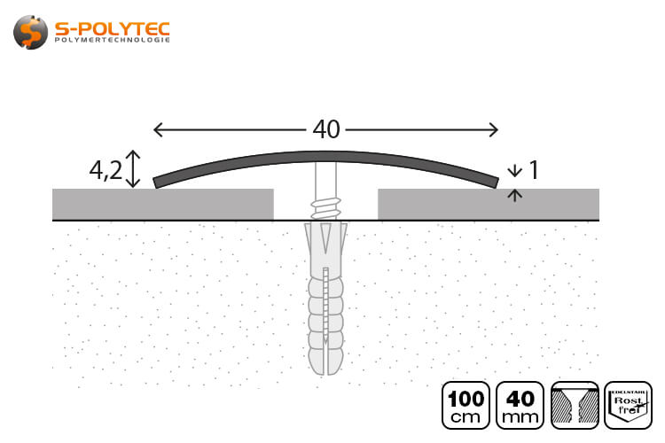 Das Edelstahl-Türprofil mit einer Breite von 40mm sowie Länge von 100cm eignet sich für die meisten Haustüren