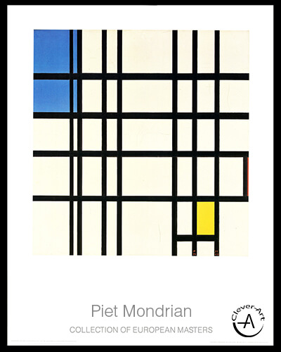 Kunstdruck im Format 90x70cm von Piet Mondrian aus der Serie Collection of European Master auf schwerem Papier