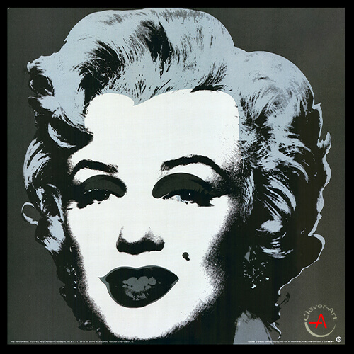 Kunstdruck aus dem Jahr 1993 - Andy Warhol (after) - Marilyn in Schwarz im Format 65x65cm